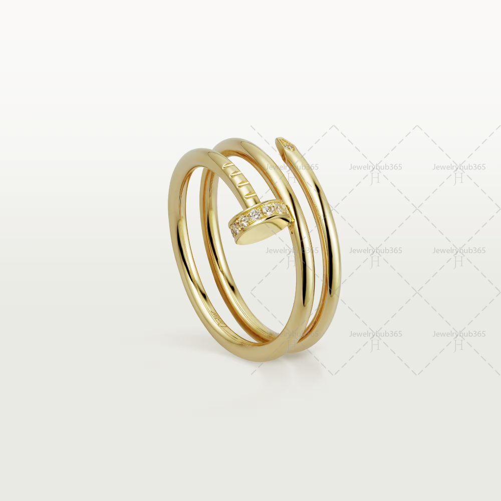 JUSTE UN CLOU RING, 14D, 2RDS, [Gold/White/Rose]