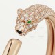 PANTHERE DE paved at head bracelet Diamond Onyx Emerald Rose gold