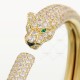 PANTHERE DE paved at head-tail bracelet Diamond Onyx Emerald Yellow gold