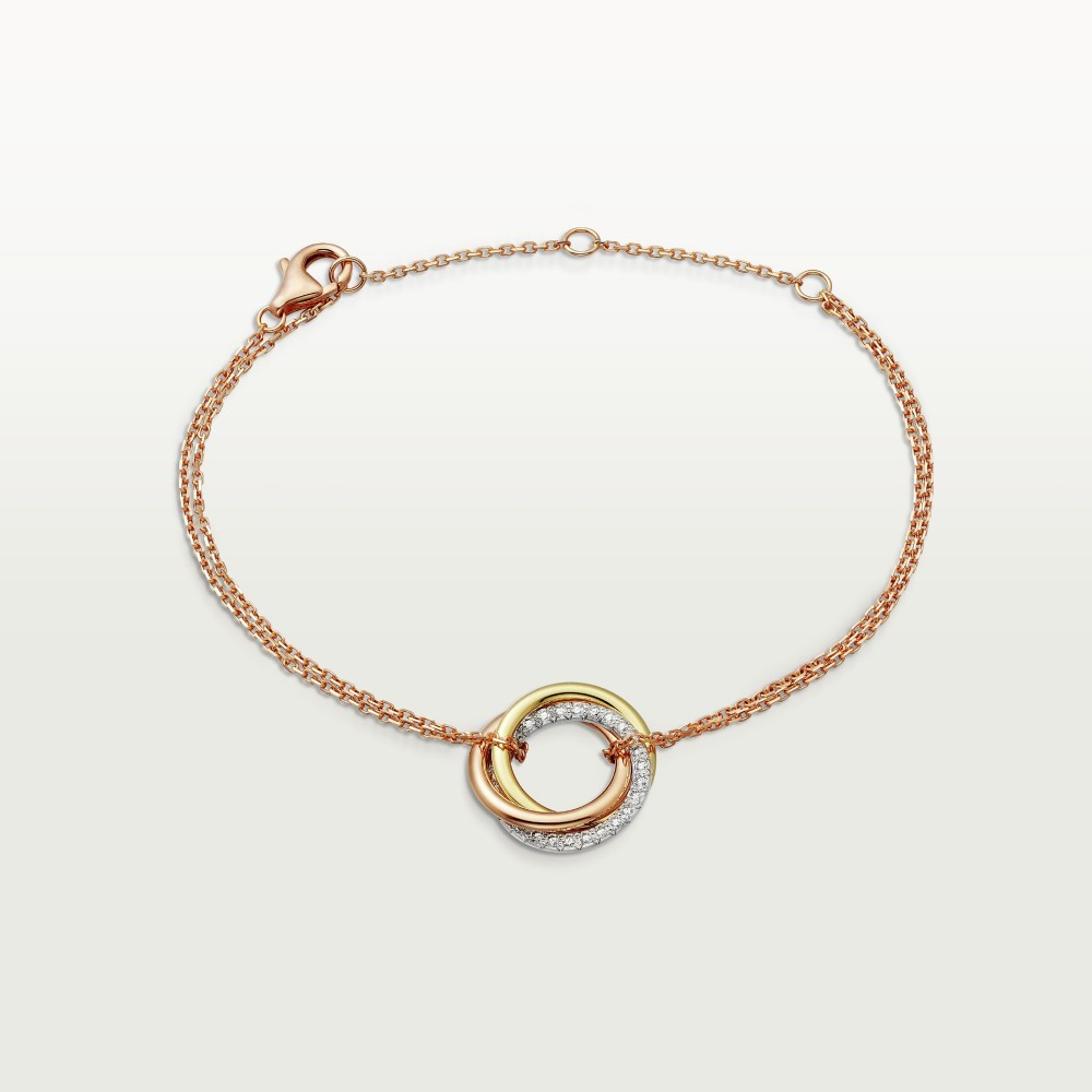 TRINITY bracelet 27-Diamond Yellow/White/Rose gold