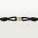 TRINITY Black cord bracelet small model Yellow/White/Rose gold