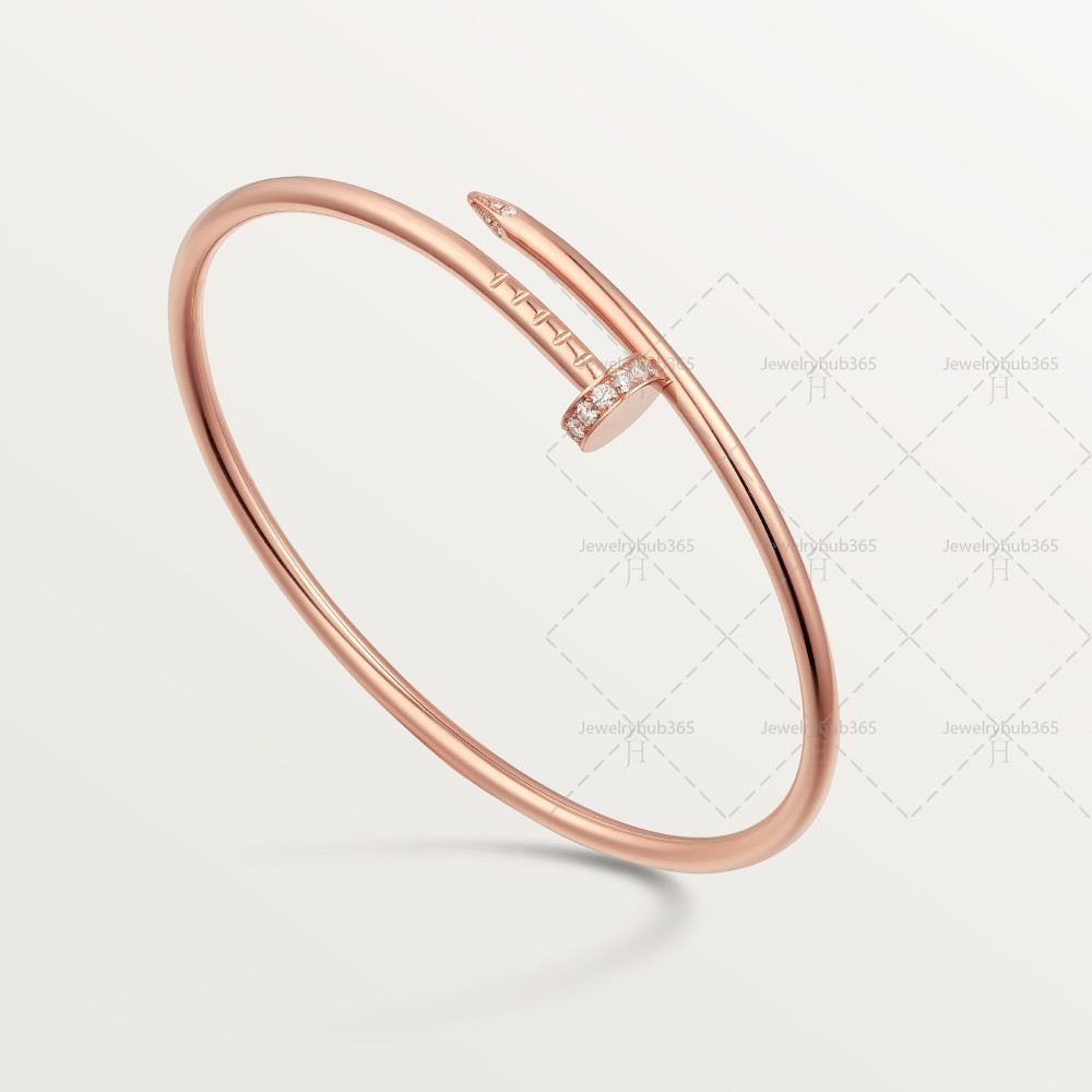 JUSTE UN CLOU W2.5mm bracelet small model 20-Diamond Rose gold