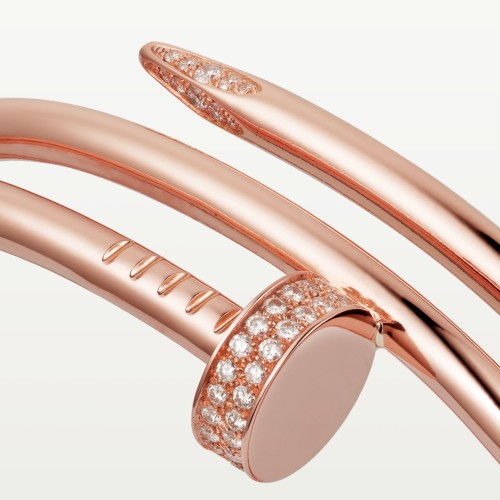 JUSTE UN CLOU 2 rounds W7mm bracelet 62-Diamond Rose gold