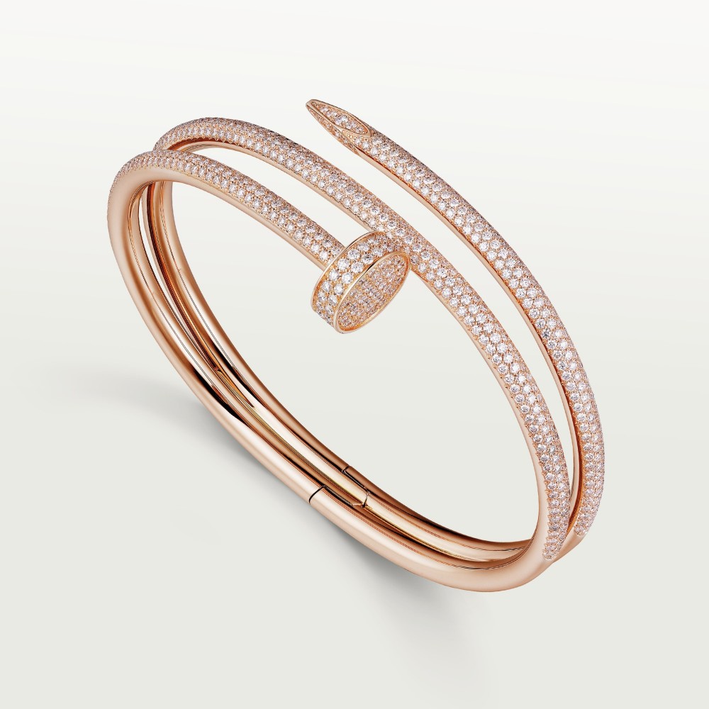 JUSTE UN CLOU 2 rounds W7mm bracelet 624-Diamond Rose gold