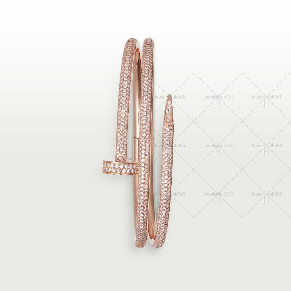 JUSTE UN CLOU 2 rounds W7mm bracelet 624-Diamond Rose gold