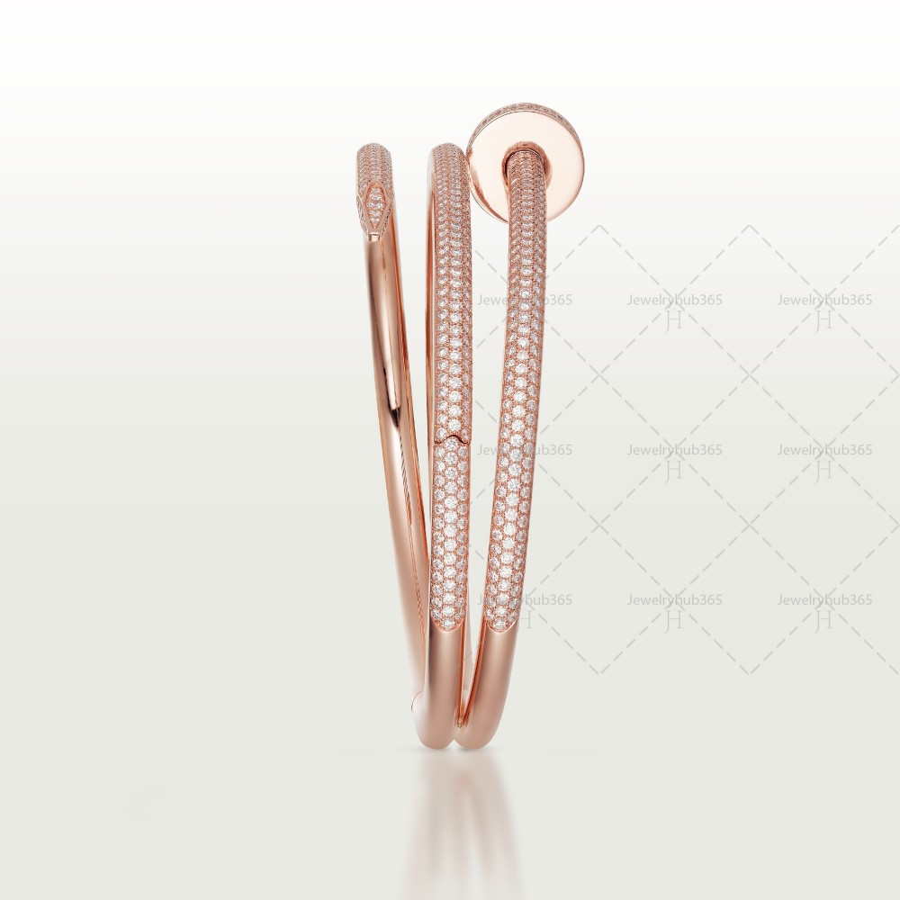 JUSTE UN CLOU 2 rounds W7mm bracelet 624-Diamond Rose gold