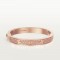 LOVE diamond-paved W6.7mm bracelet 216-Diamond Rose gold