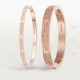 LOVE diamond-paved W6.7mm bracelet 216-Diamond Rose gold