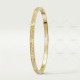 LOVE diamond-paved W3.65mm bracelet small model 177-Diamond Yellow gold