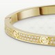 LOVE diamond-paved W3.65mm bracelet small model 177-Diamond Yellow gold