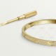 LOVE diamond-paved W3.65mm bracelet small model 177-Diamond Yellow gold