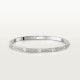 LOVE diamond-paved W3.65mm bracelet small model 177-Diamond White gold