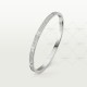 LOVE diamond-paved W3.65mm bracelet small model 177-Diamond White gold