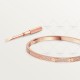 LOVE diamond-paved W3.65mm bracelet small model 177-Diamond Rose gold