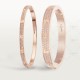 LOVE diamond-paved W3.65mm bracelet small model 177-Diamond Rose gold