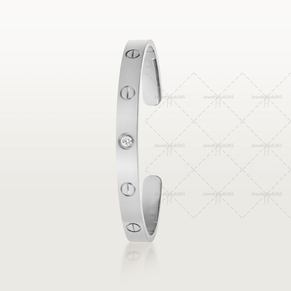 LOVE C Type W6.1mm bracelet 1-Diamond White gold