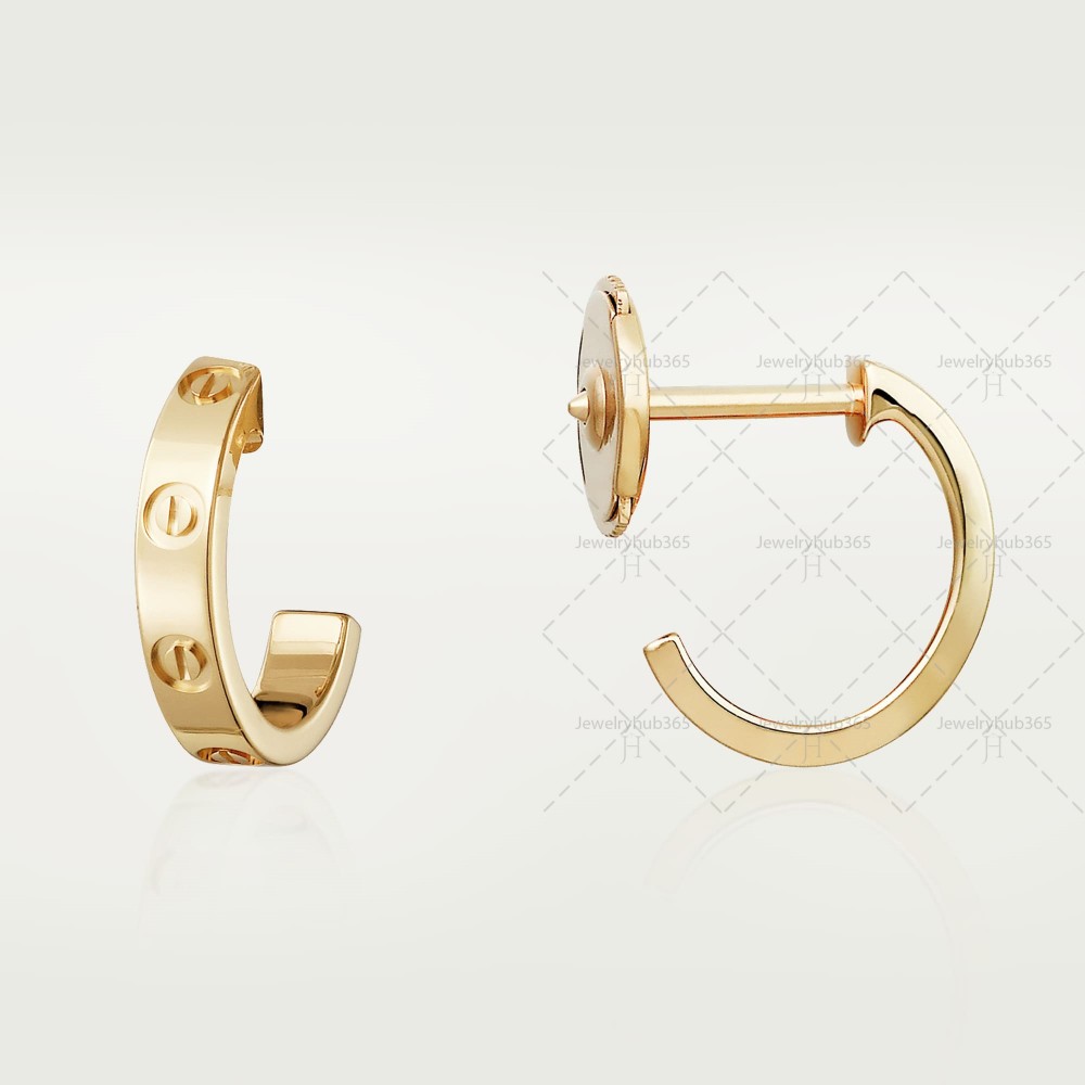 LOVE W2.65mm earrings Yellow gold