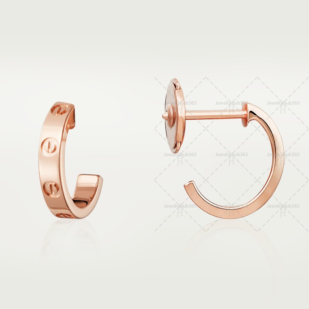 LOVE W2.65mm earrings Rose gold