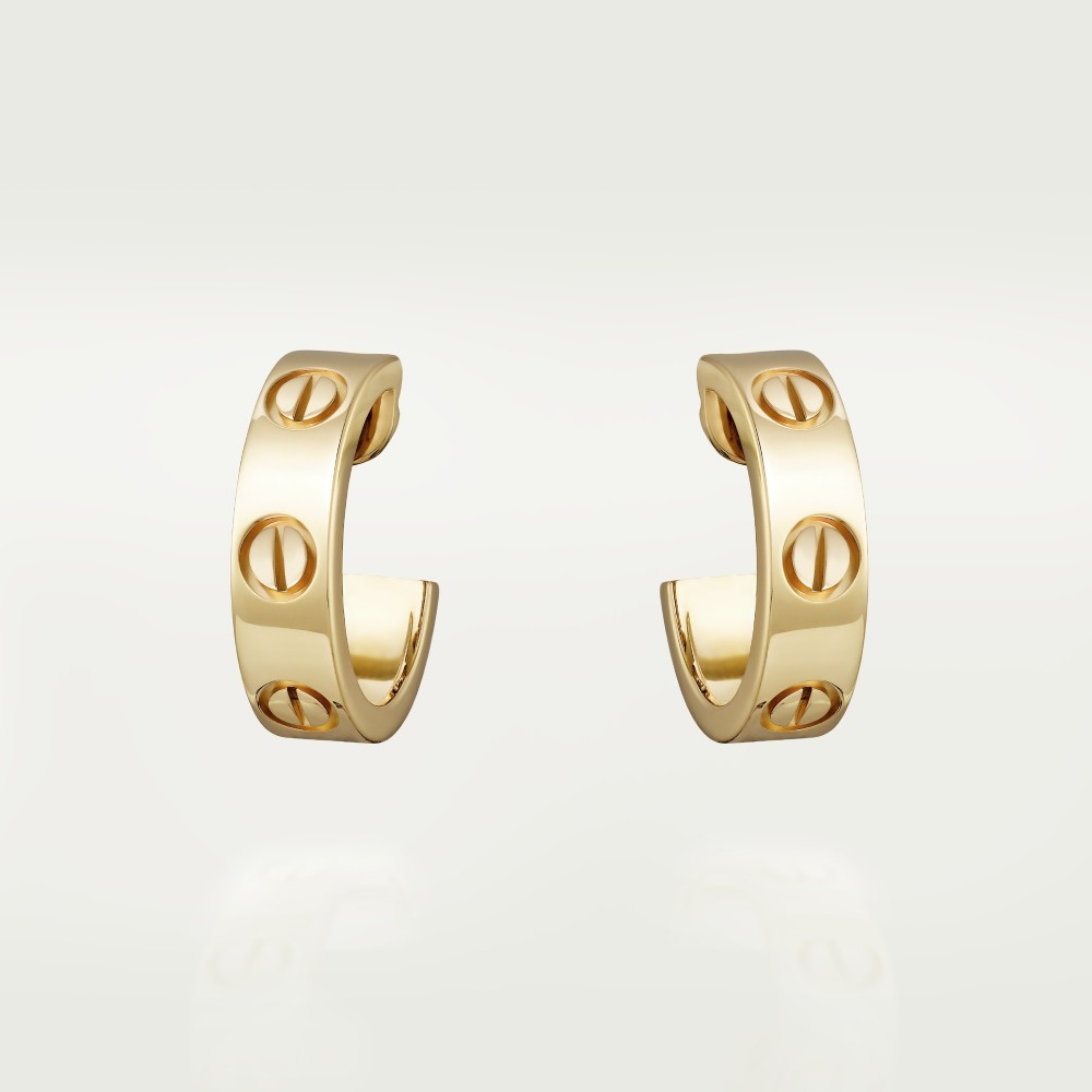 LOVE W5.7mm earrings Yellow gold