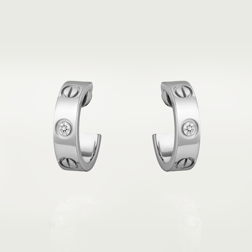 LOVE W5.7mm earrings 1-Diamond White gold