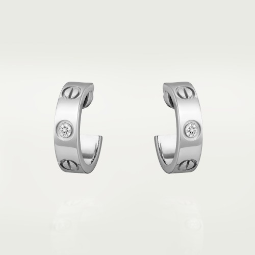 LOVE W5.7mm earrings 1-Diamond White gold