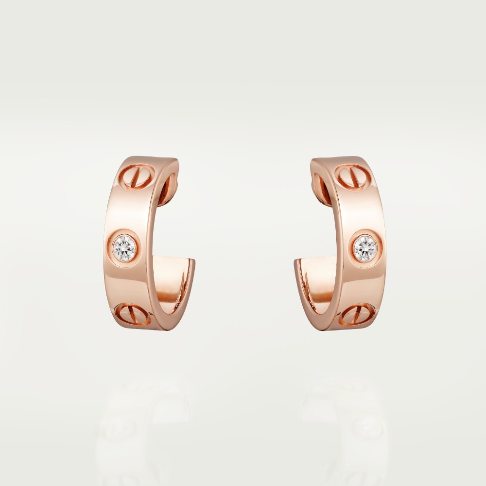 LOVE W5.7mm earrings 1-Diamond Rose gold