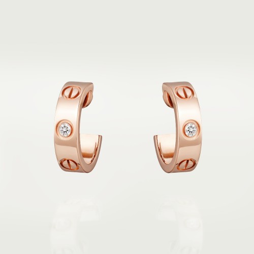 LOVE W5.7mm earrings 1-Diamond Rose gold