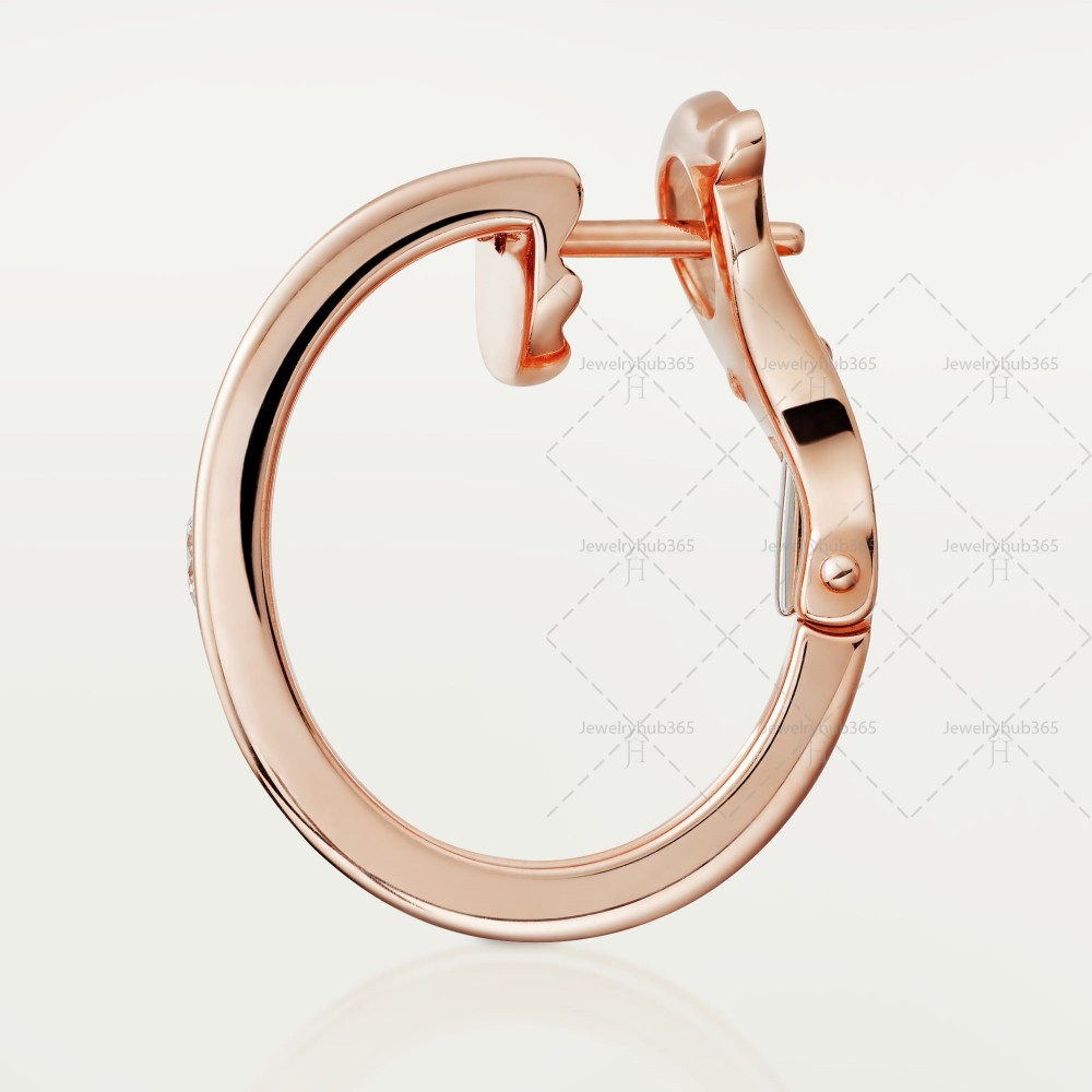 LOVE W5.7mm earrings 1-Diamond Rose gold