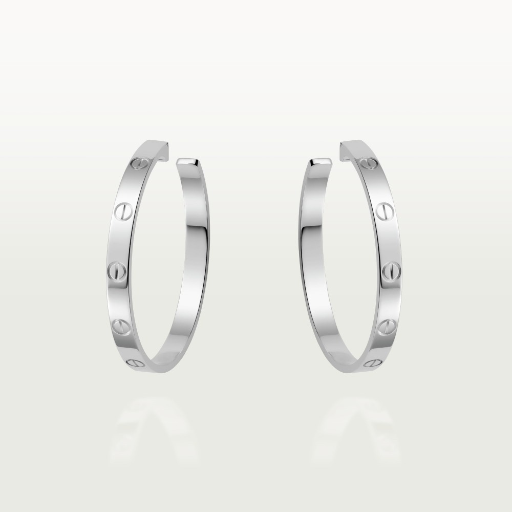 LOVE W3.6mm earrings White gold