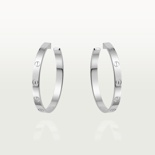 LOVE W3.6mm earrings White gold