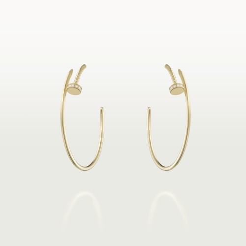 JUSTE UN CLOU W1.8 D40mm earrings 28-Diamond Yellow gold