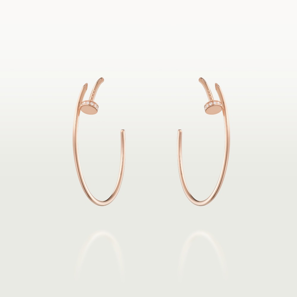 JUSTE UN CLOU W1.8 D40mm earrings 28-Diamond Rose gold