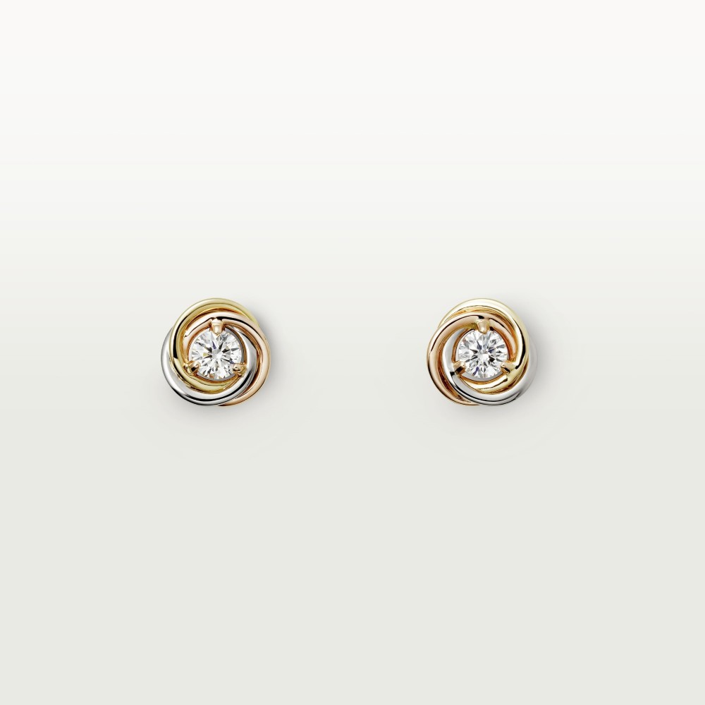 TRINITY D5.3mm earrings 1-Diamond Yellow/White/Rose gold