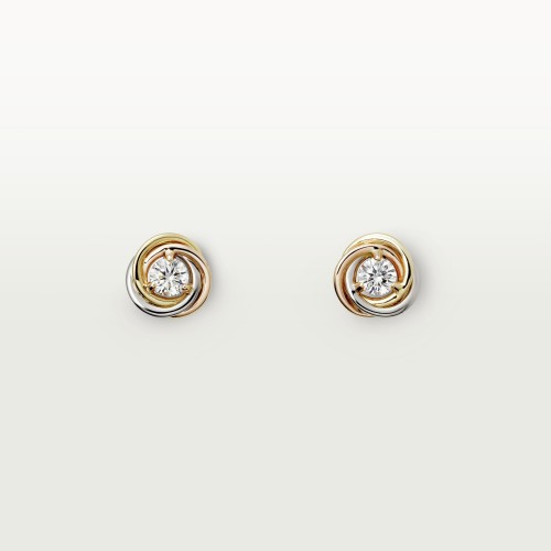 TRINITY D5.3mm earrings 1-Diamond Yellow/White/Rose gold