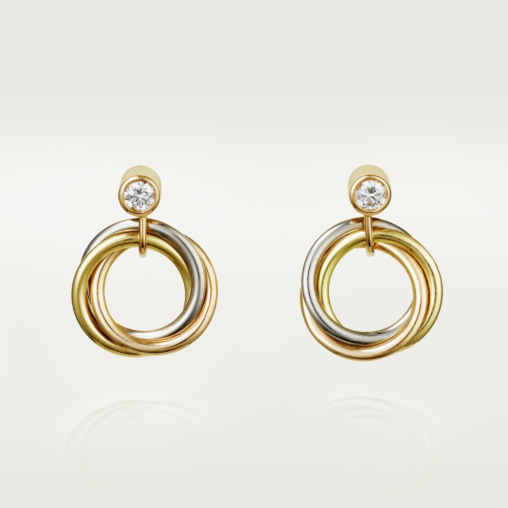 TRINITY D7.3mm earrings 1-Diamond Yellow/White/Rose gold