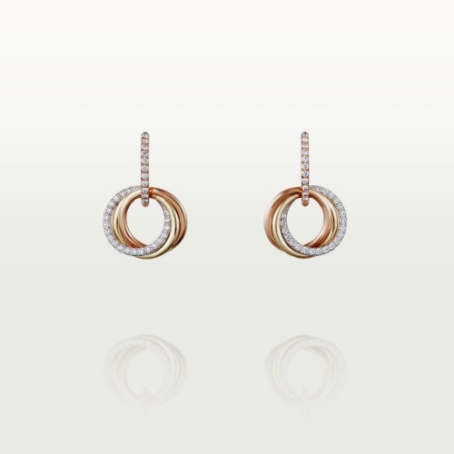 TRINITY earrings 76-Diamond Yellow/White/Rose gold