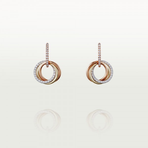 TRINITY earrings 76-Diamond Yellow/White/Rose gold