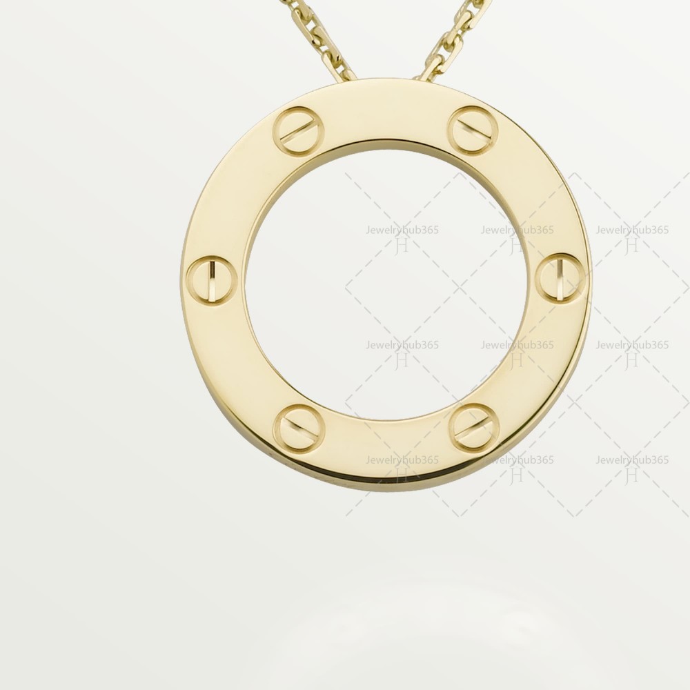 LOVE L420mm/D16mm necklace Yellow gold