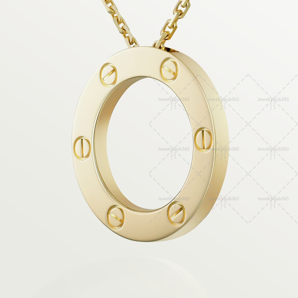 LOVE L420mm/D16mm necklace Yellow gold