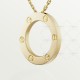 LOVE L420mm/D16mm necklace Yellow gold