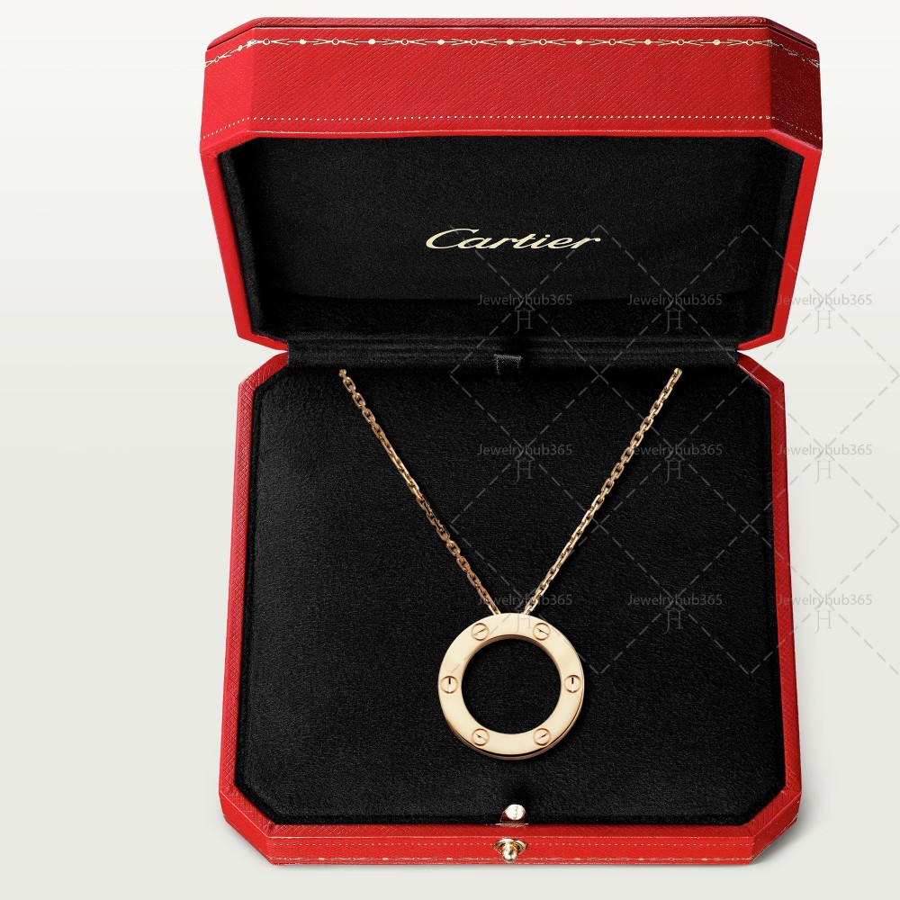 LOVE L420mm/D16mm necklace Yellow gold