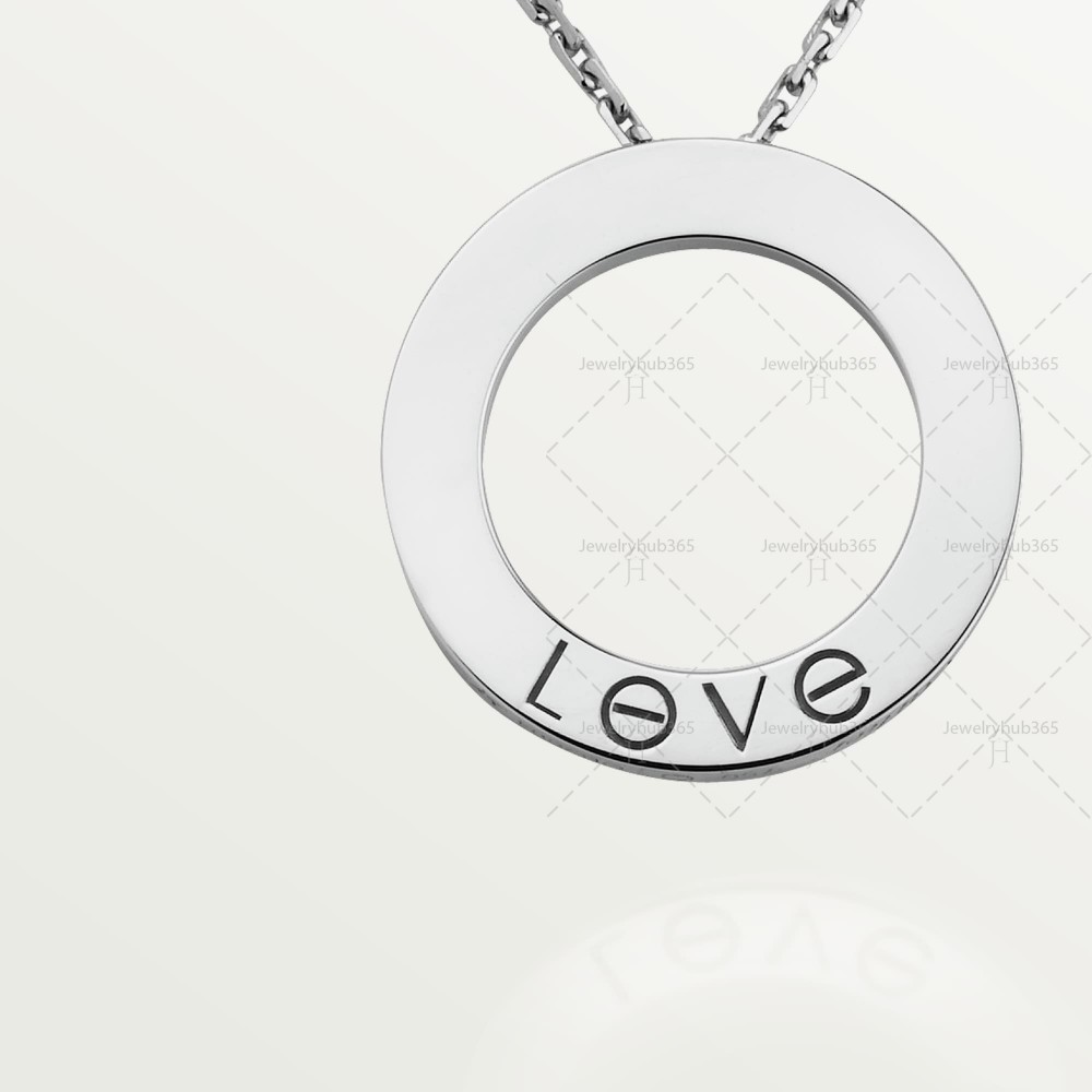 LOVE L420mm-D16mm necklace White gold