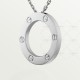 LOVE L420mm-D16mm necklace White gold