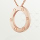 LOVE L420mm/D16mm necklace Rose gold