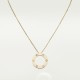 LOVE L420mm necklace 3-Diamond Yellow gold