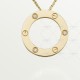 LOVE L420mm necklace 3-Diamond Yellow gold