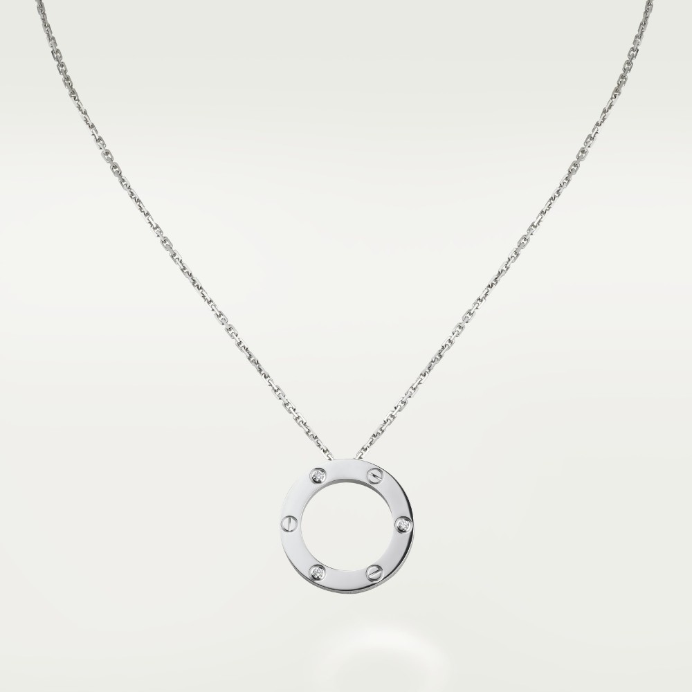 LOVE L420mm necklace 3-Diamond White gold