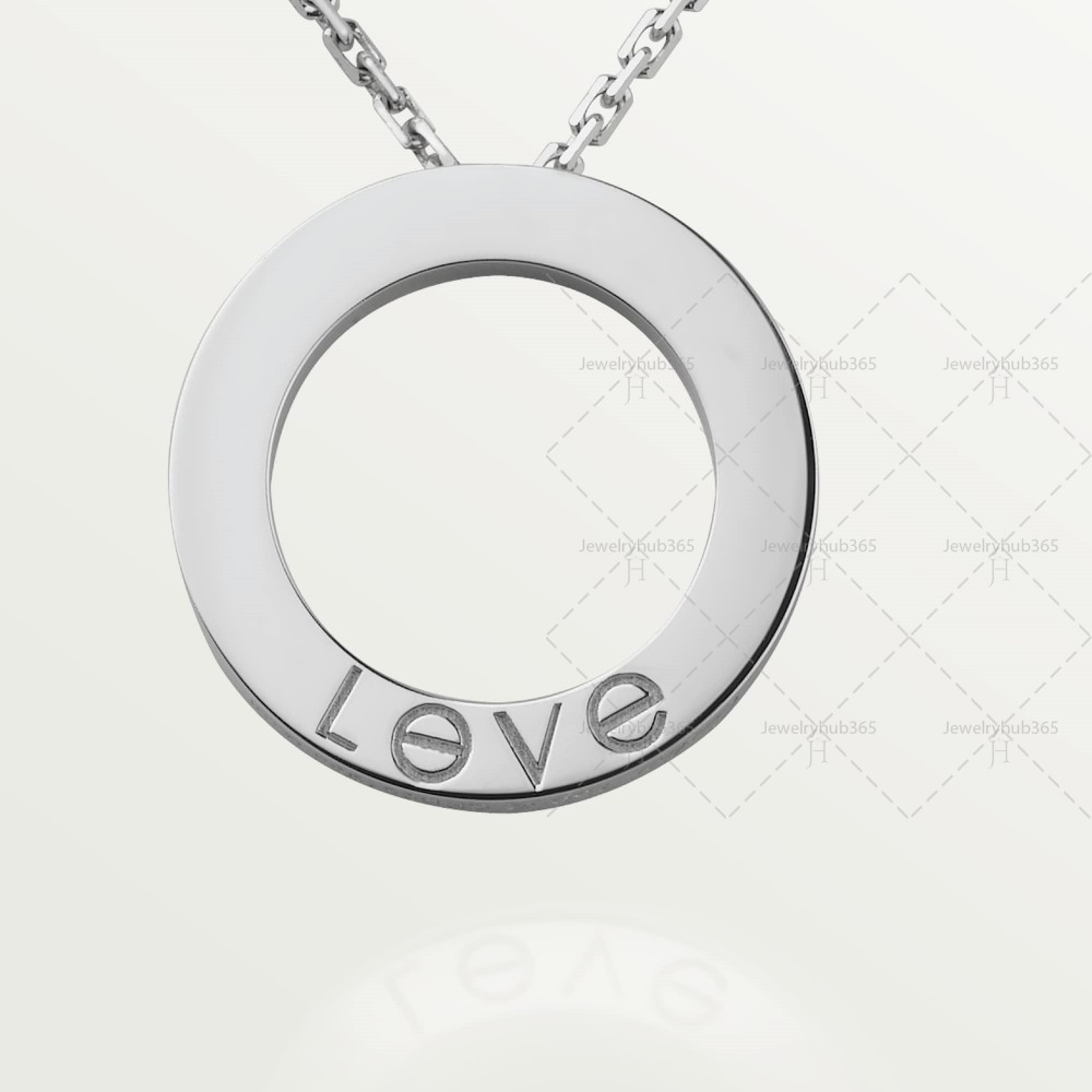 LOVE L420mm necklace 3-Diamond White gold