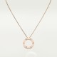 LOVE L420mm necklace 3-Diamond Rose gold