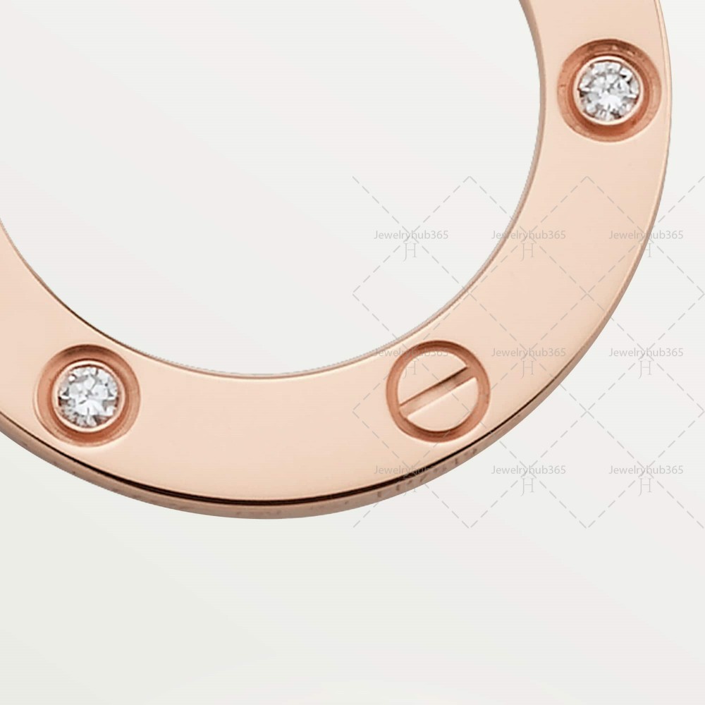 LOVE L420mm necklace 3-Diamond Rose gold